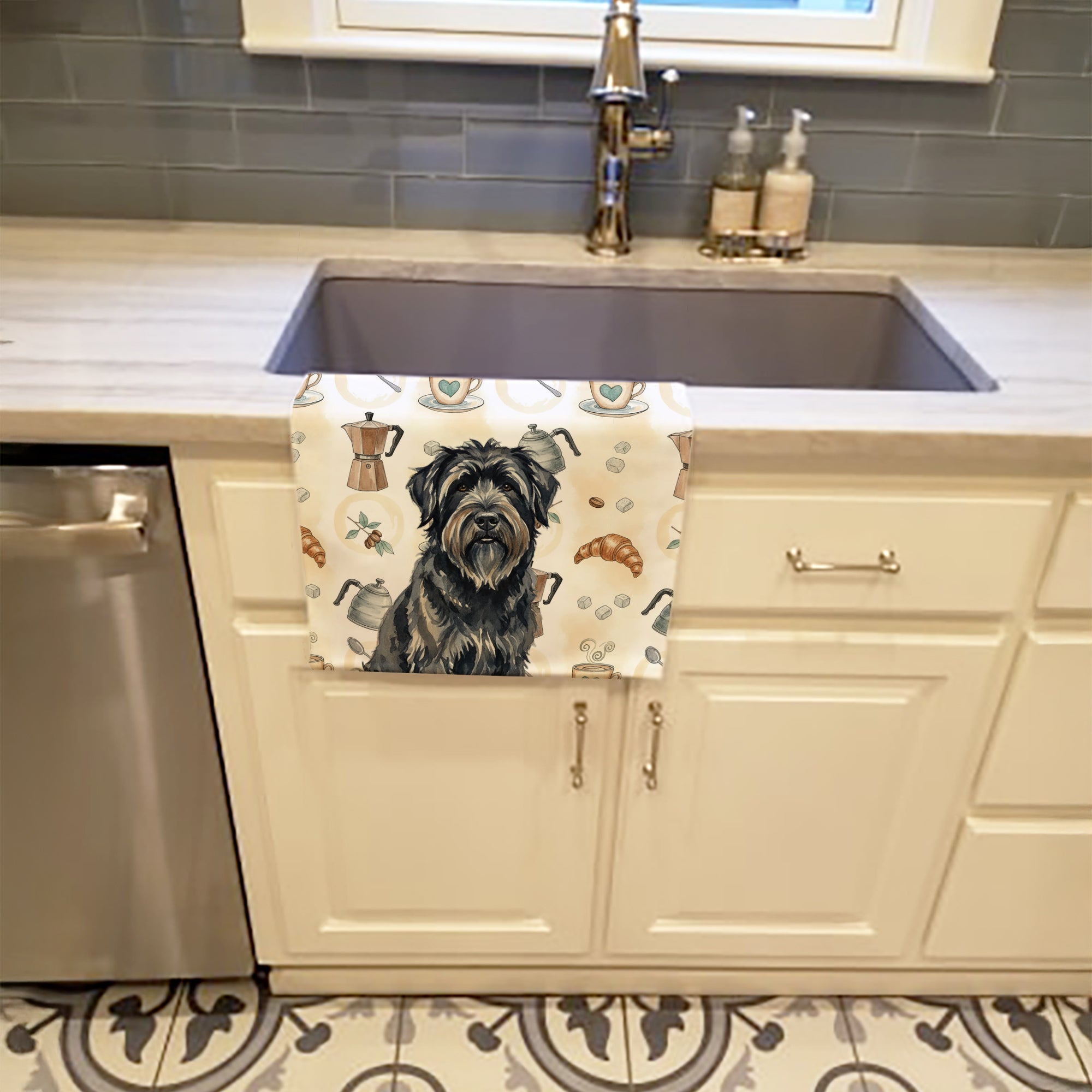 Caroline's Treasures Bouvier des Flandres Coffee Bar Kitchen Towel