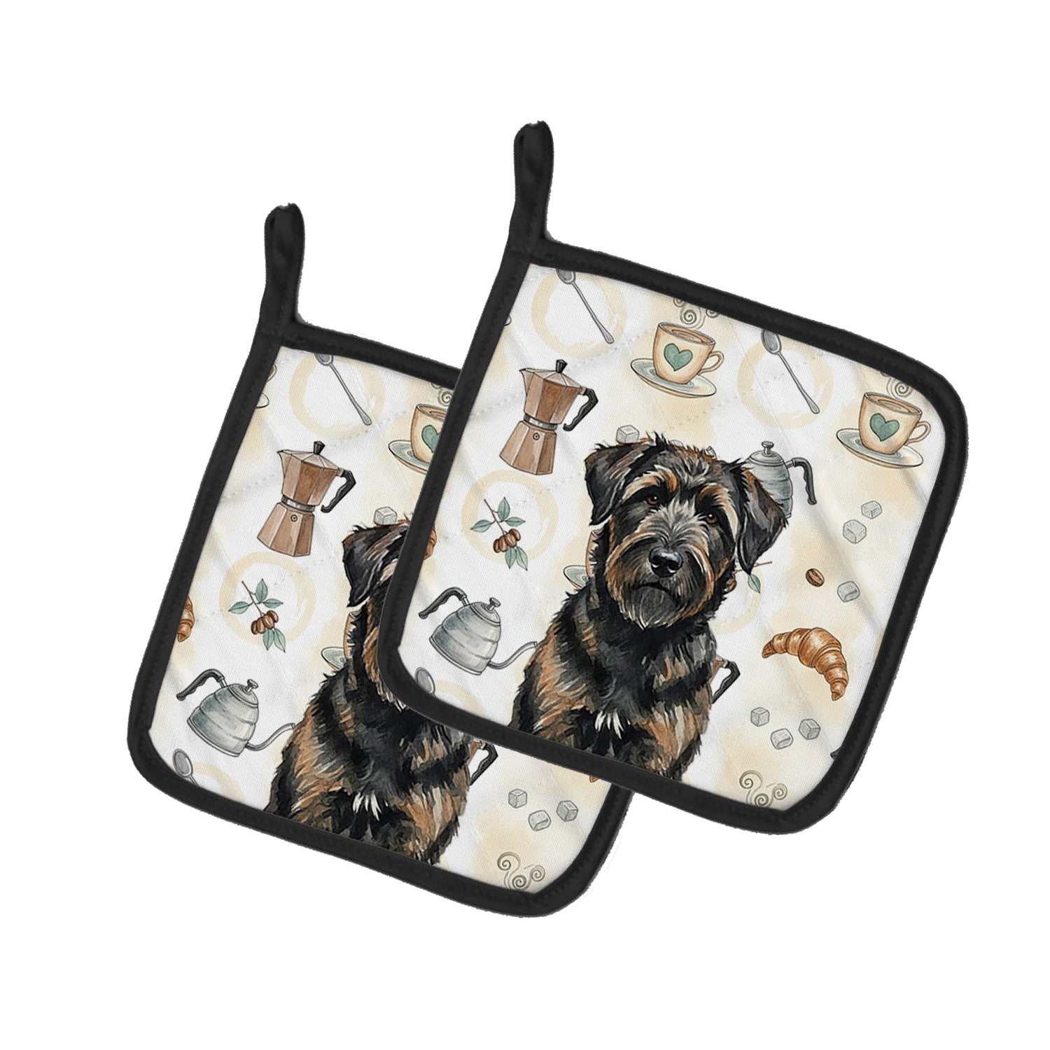 Caroline's Treasures Brindle Bouvier des Flandres Coffee Bar Pair of Pot Holders