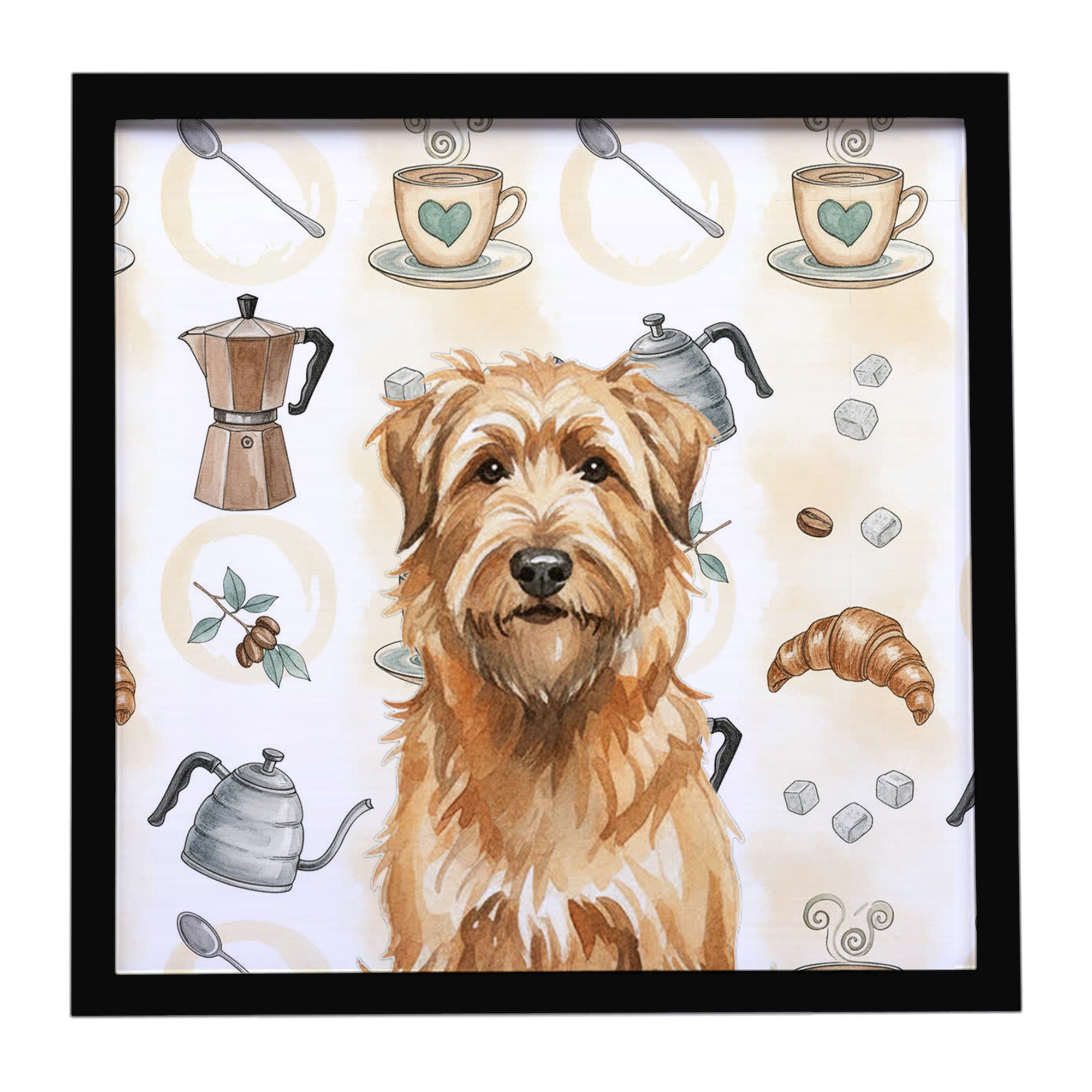 Caroline's Treasures Tawny Briard Coffee Bar Framed Metal Print