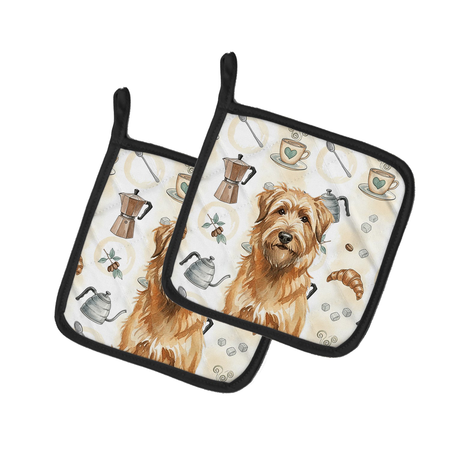 Caroline's Treasures Tawny Briard Coffee Bar Pair of Pot Holders