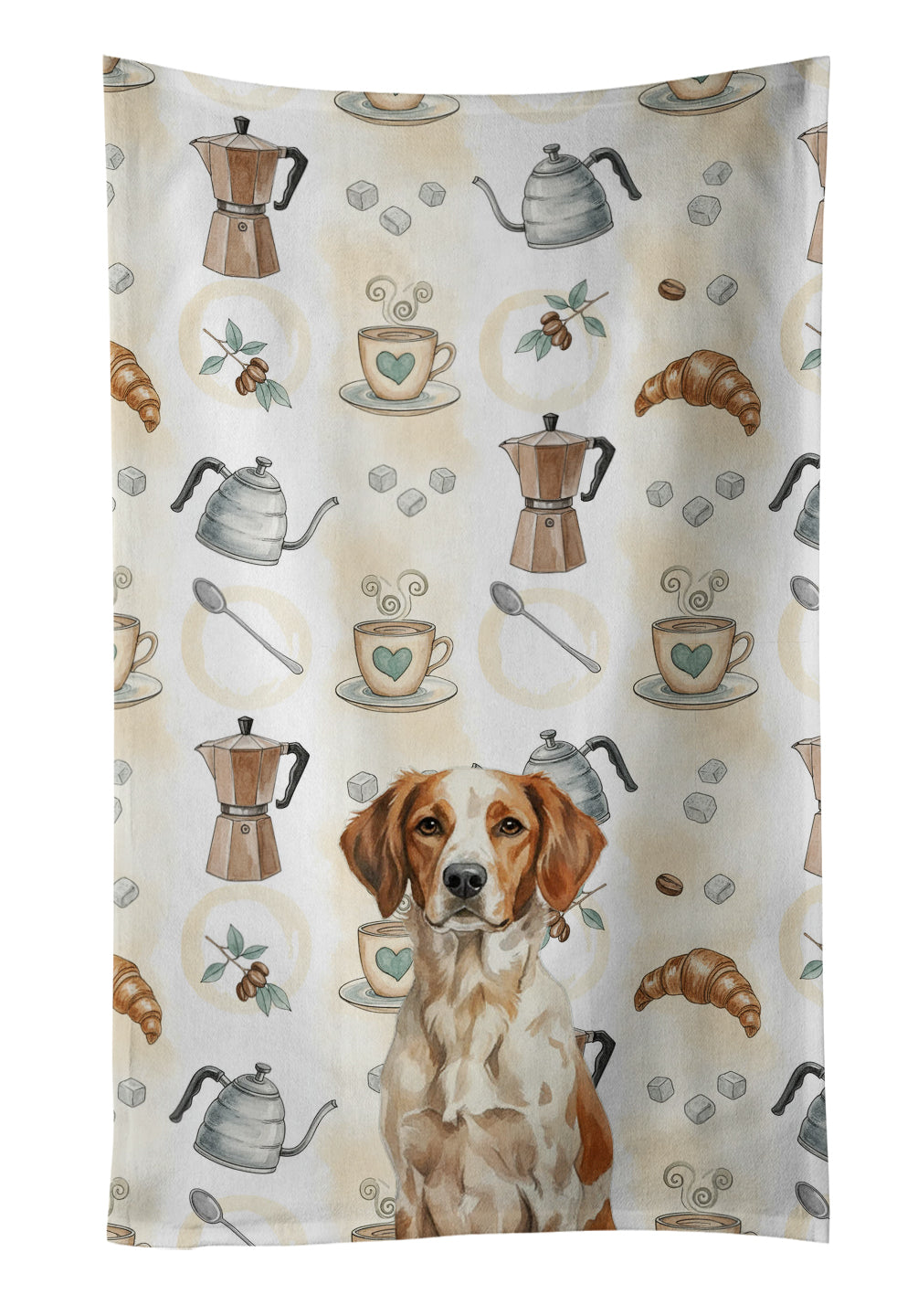 Caroline's Treasures Roan Brittany Coffee Bar Kitchen Towel