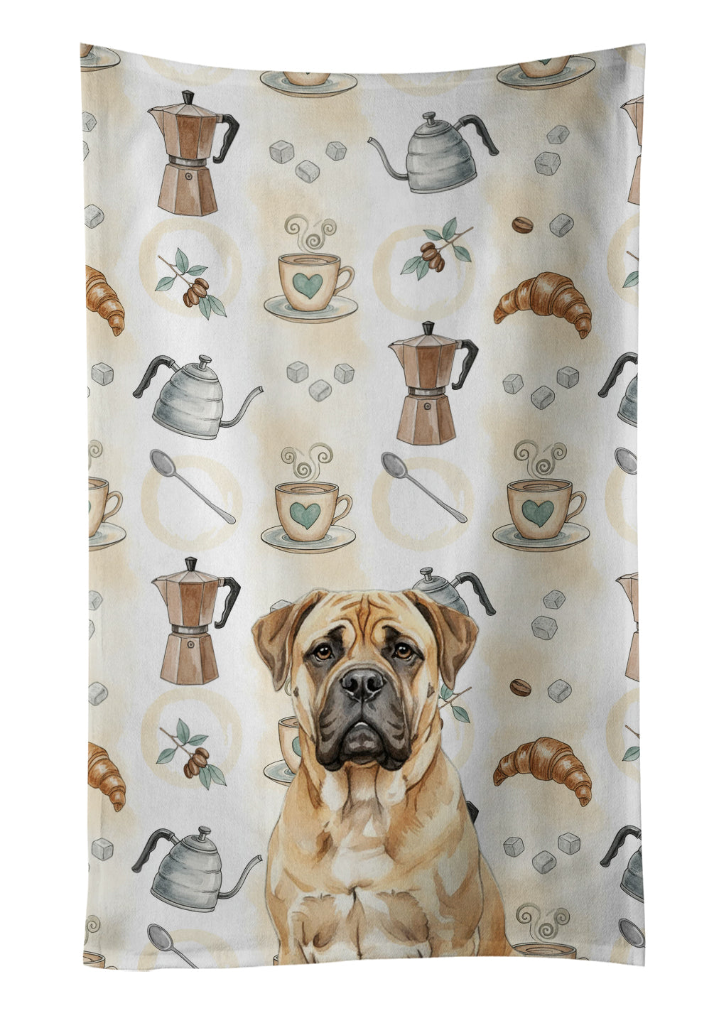 Caroline's Treasures Bullmastiff Coffee Bar Kitchen Towel