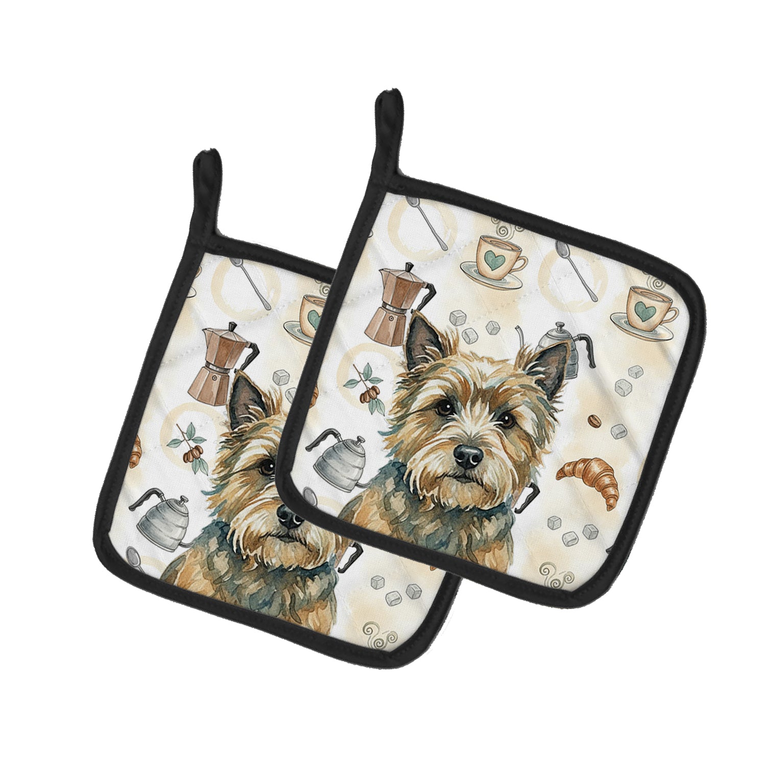Caroline's Treasures Cairn Terrier Coffee Bar Pair of Pot Holders
