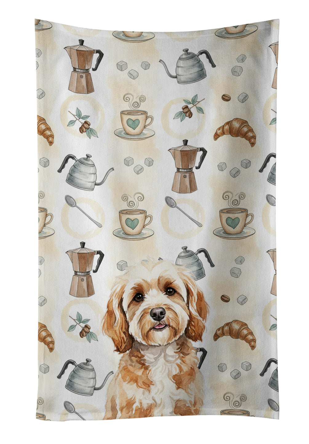 Caroline's Treasures Cavapoo Coffee Bar Kitchen Towel