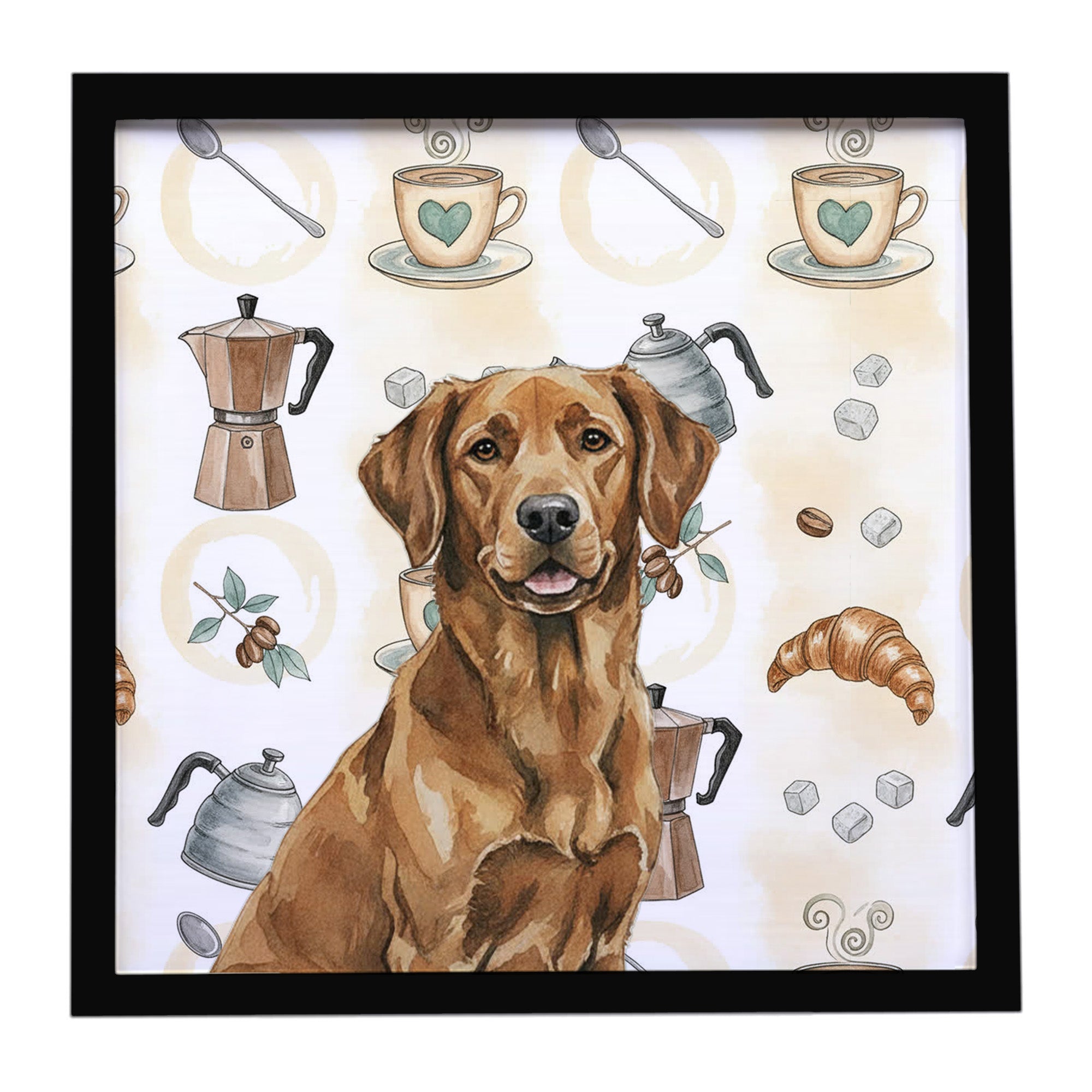 Caroline's Treasures Chesapeake Bay Retriever Coffee Bar Framed Metal Print