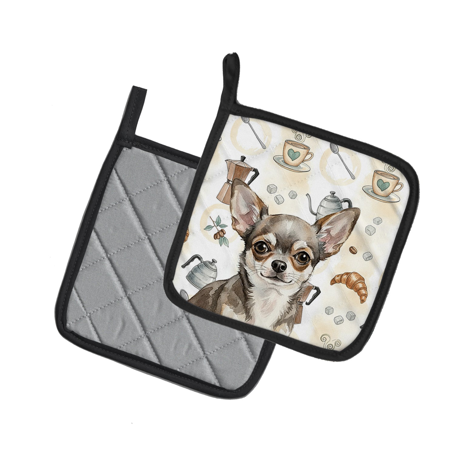 Caroline's Treasures Chihuahua Coffee Bar Pair of Pot Holders
