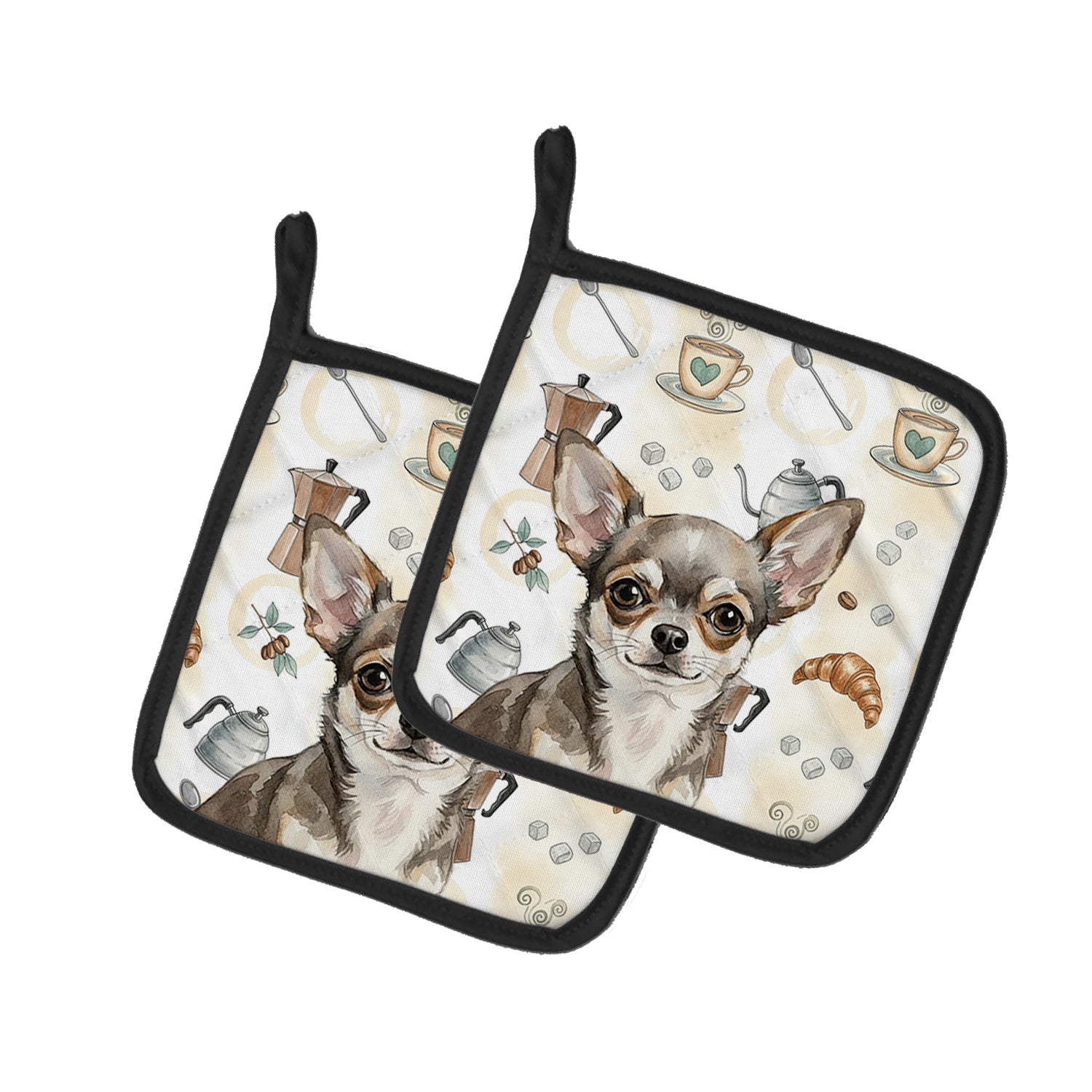 Caroline's Treasures Chihuahua Coffee Bar Pair of Pot Holders