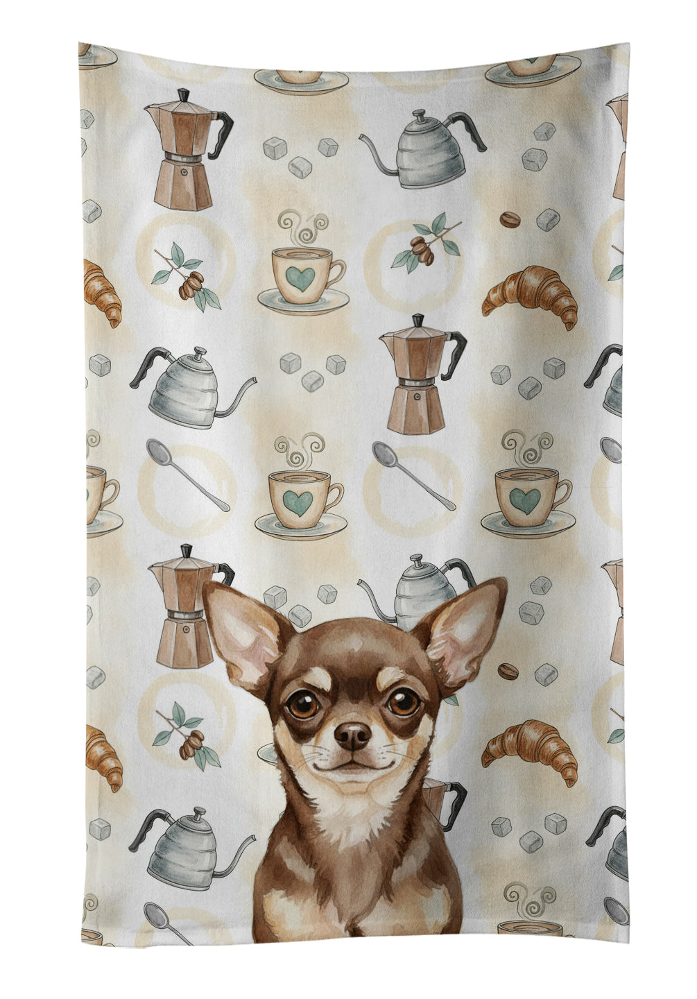 Caroline's Treasures Chocolate Chihuahua Coffee Bar Kitchen Towel