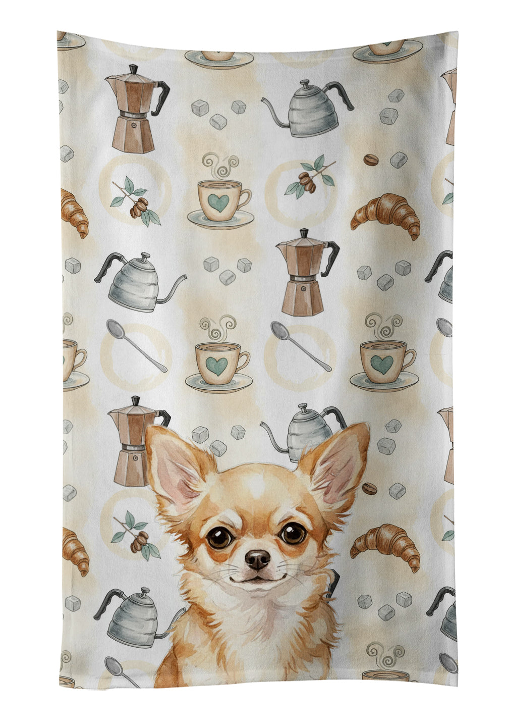 Caroline's Treasures Fawn Chihuahua Coffee Bar Kitchen Towel