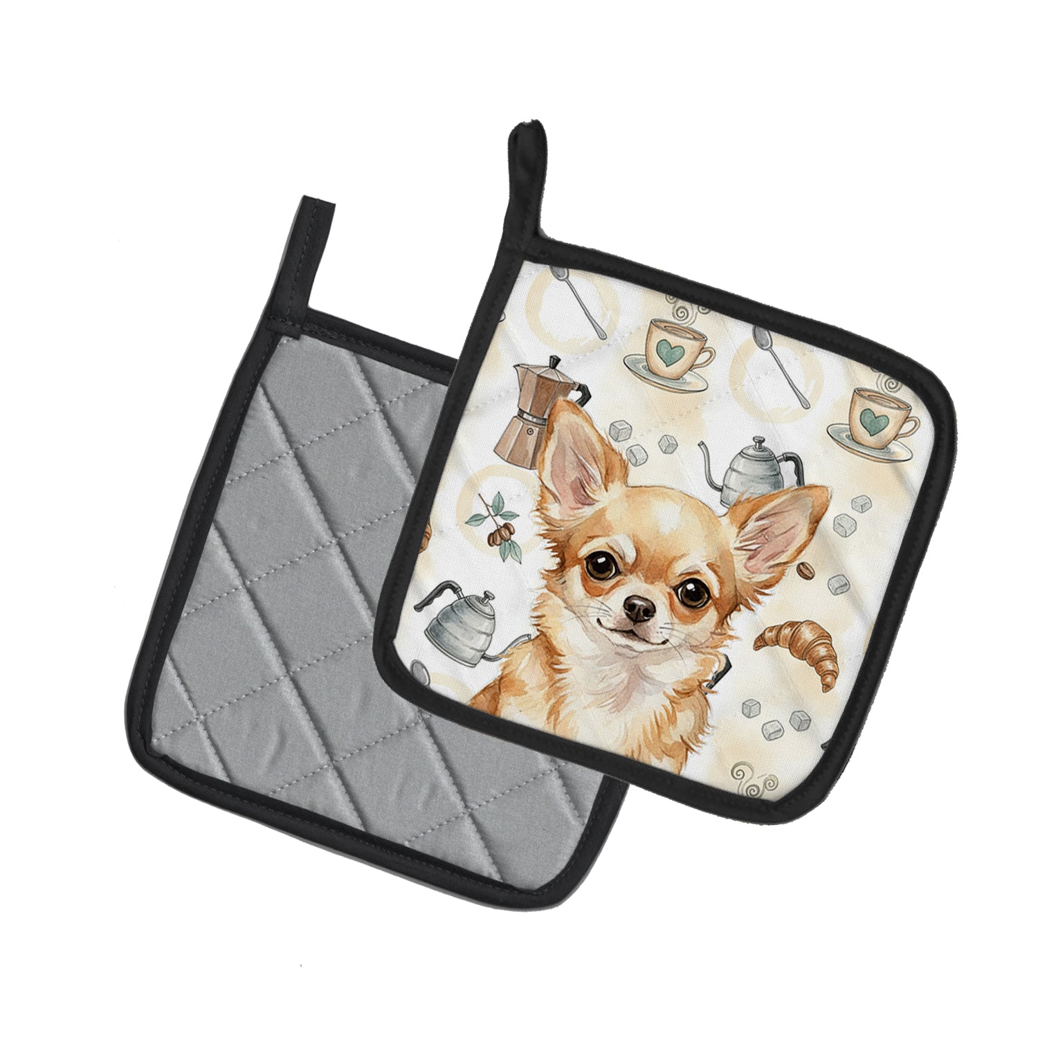 Caroline's Treasures Fawn Chihuahua Coffee Bar Pair of Pot Holders