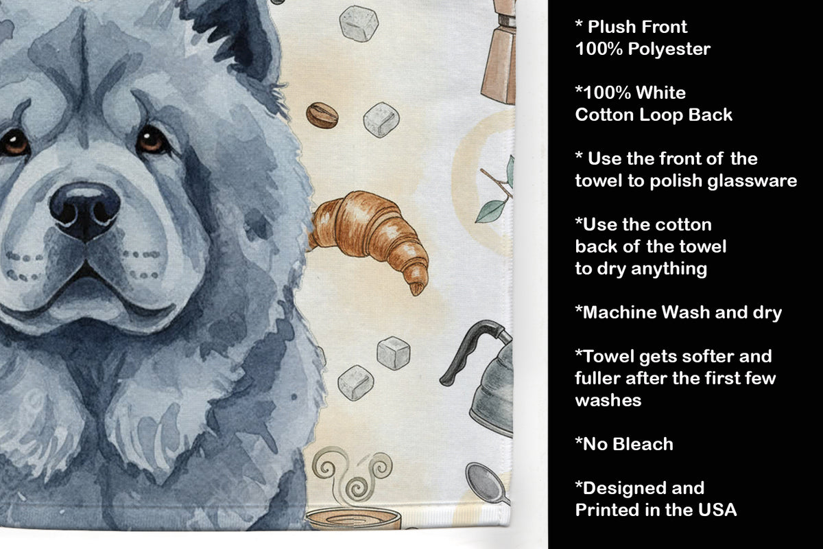 Caroline's Treasures Blue Chow Chow Coffee Bar Kitchen Towel