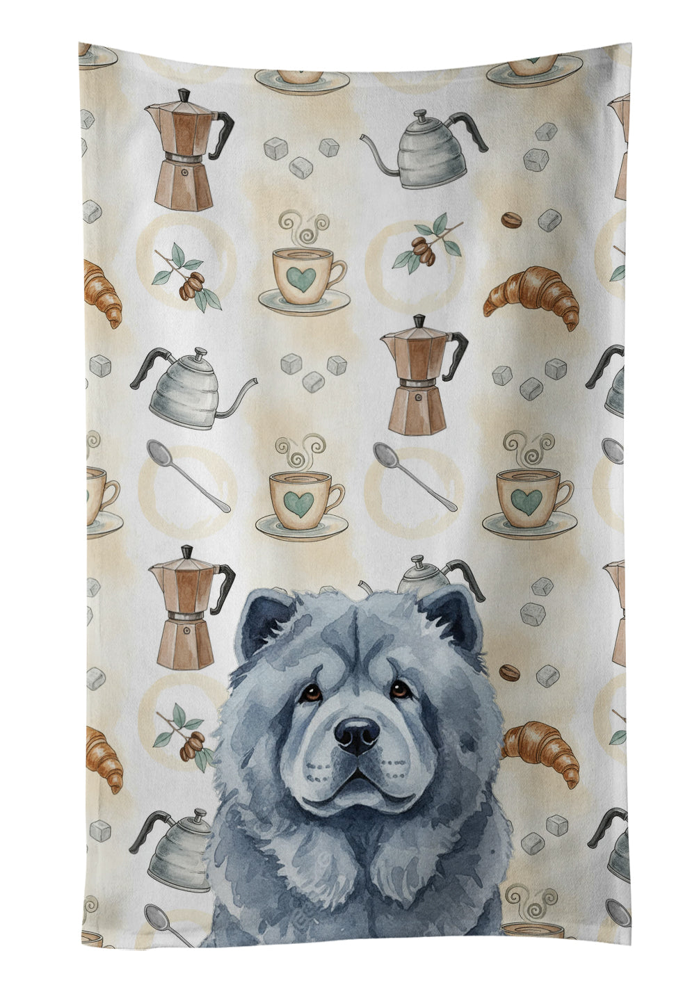 Caroline's Treasures Blue Chow Chow Coffee Bar Kitchen Towel