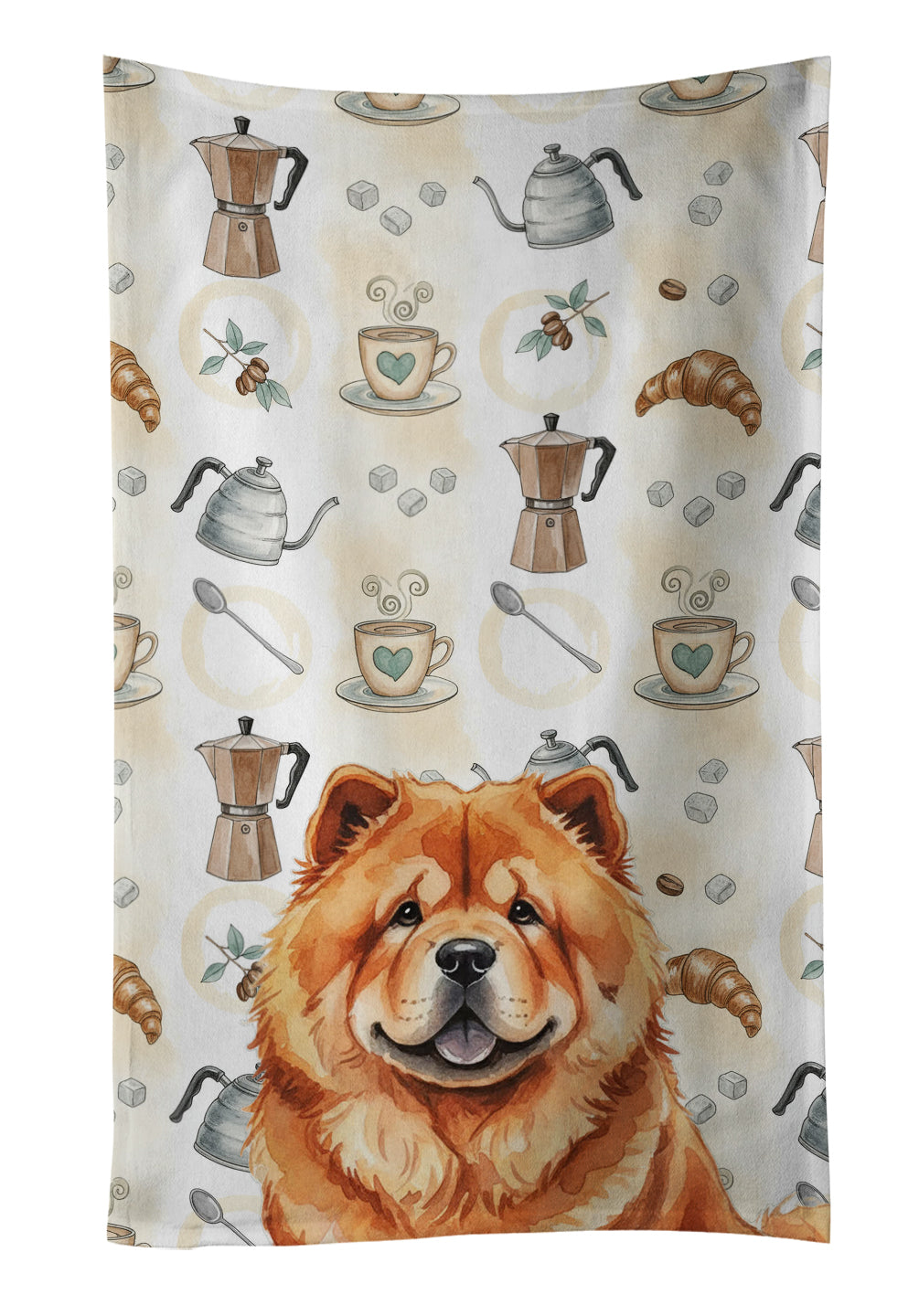 Caroline's Treasures Red Chow Chow Coffee Bar Kitchen Towel