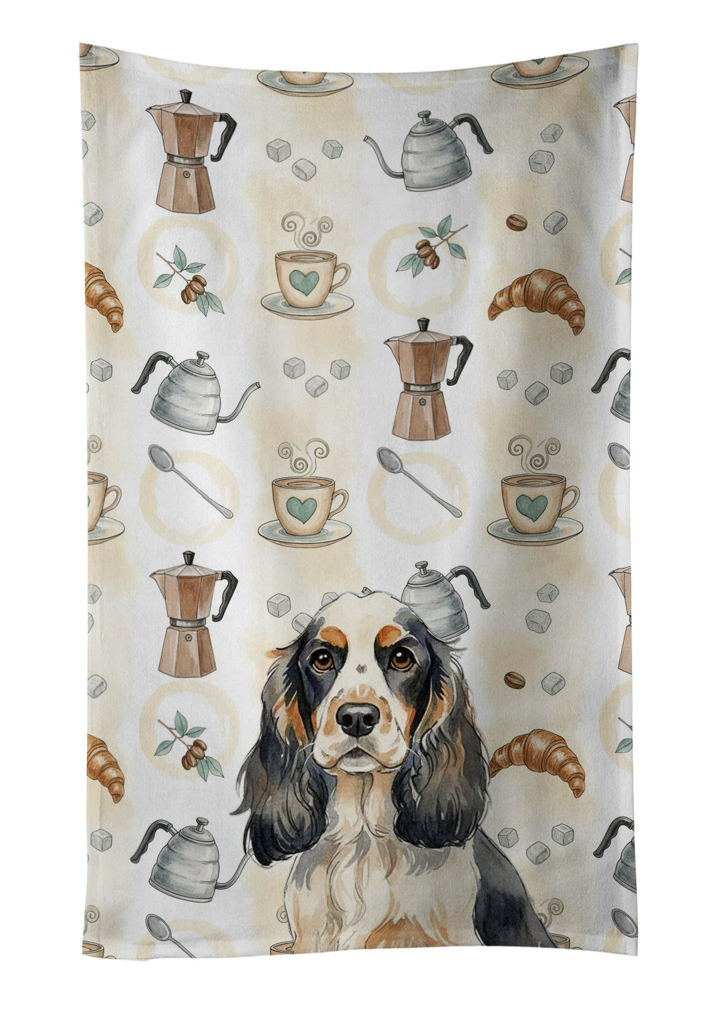 Caroline's Treasures Parti Cocker Spaniel Coffee Bar Kitchen Towel