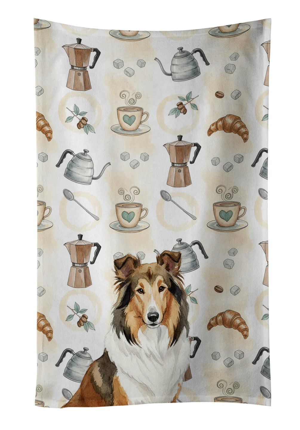 Caroline's Treasures Sable Collie Coffee Bar Kitchen Towel