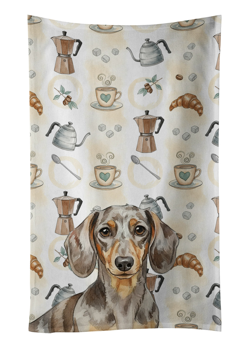 Caroline's Treasures Dapple Dachshund Coffee Bar Kitchen Towel