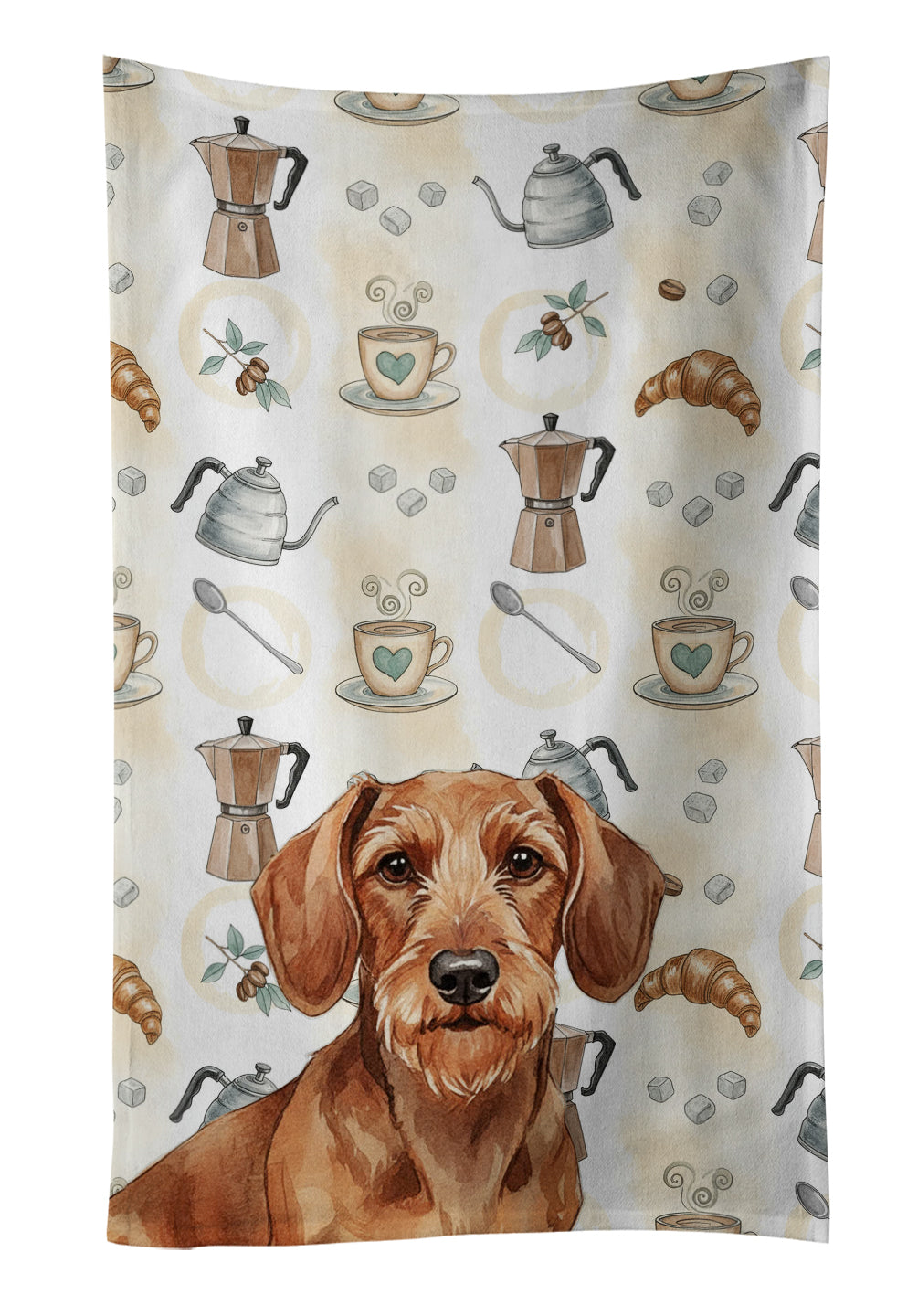 Caroline's Treasures Wirehaired Red Dachshund Coffee Bar Kitchen Towel