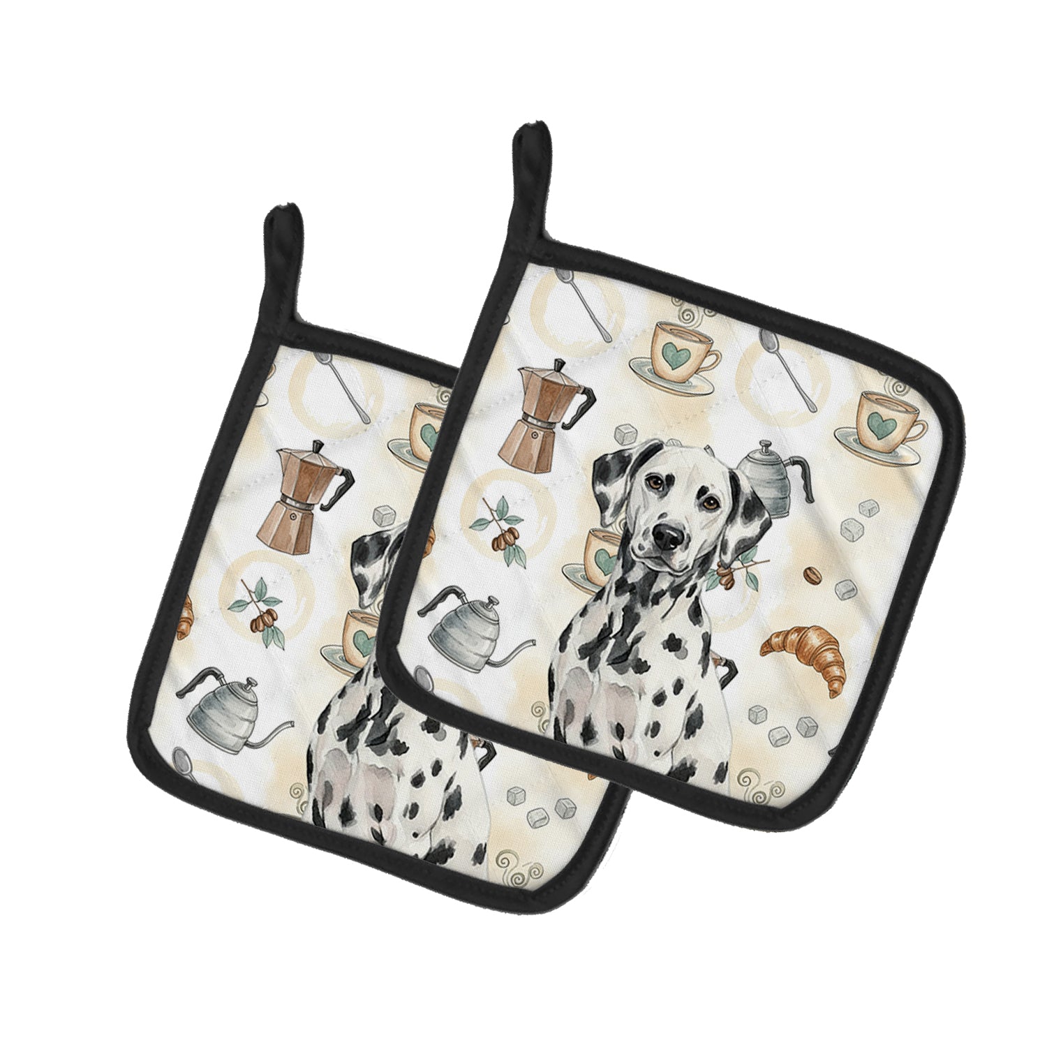 Caroline's Treasures Dalmatian Coffee Bar Pair of Pot Holders