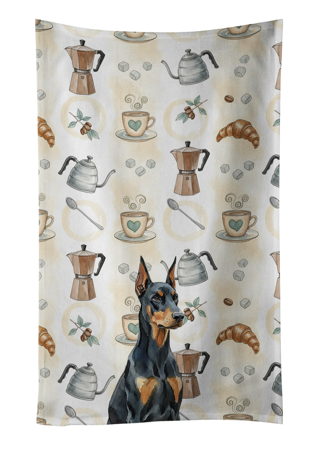 Caroline's Treasures Doberman Pinscher Coffee Bar Kitchen Towel