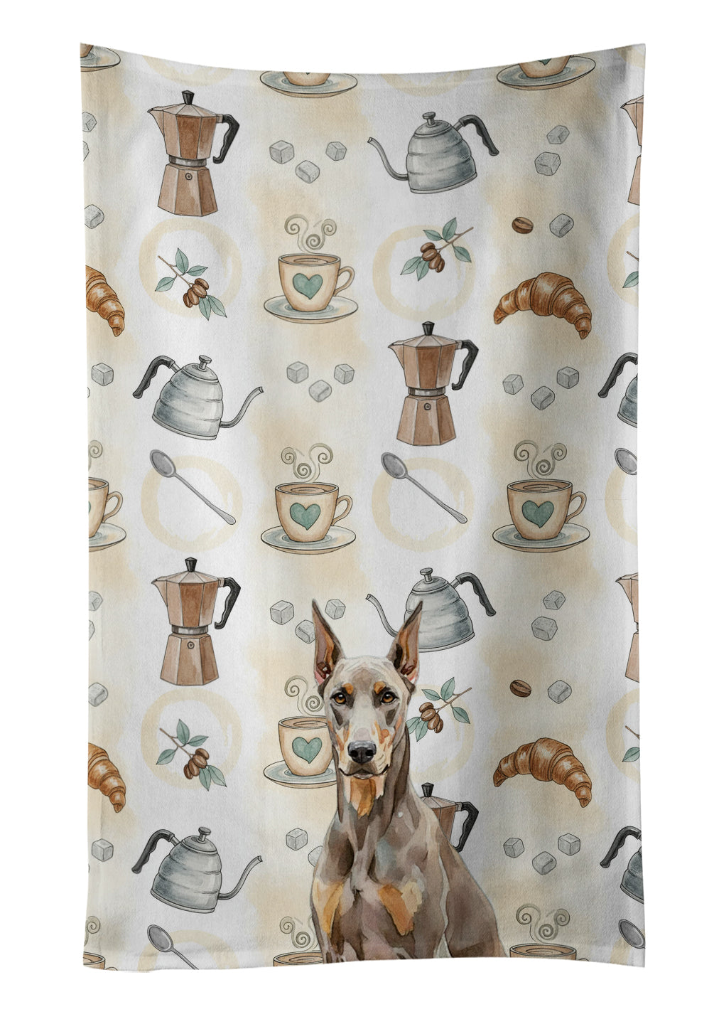 Caroline's Treasures Fawn Doberman Pinscher Coffee Bar Kitchen Towel