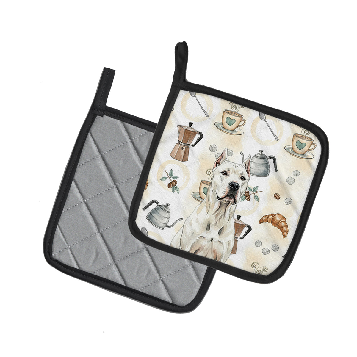 Caroline's Treasures Dogo Argentino Coffee Bar Pair of Pot Holders