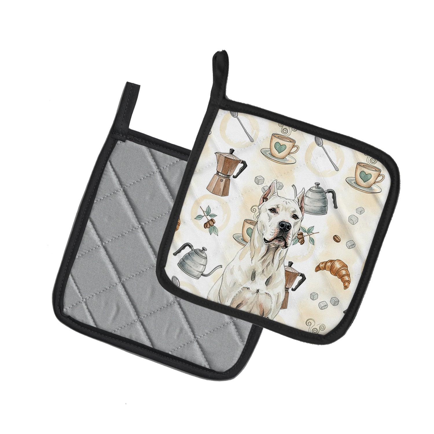 Caroline's Treasures Dogo Argentino Coffee Bar Pair of Pot Holders