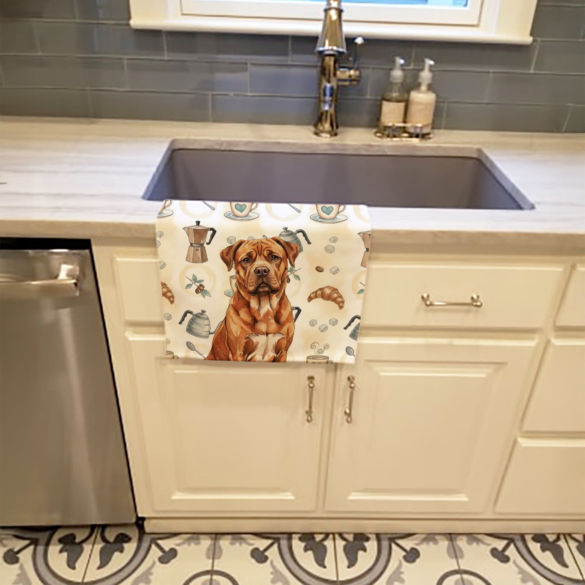 Caroline's Treasures Mahogany Dogue de Bordeaux Coffee Bar Kitchen Towel