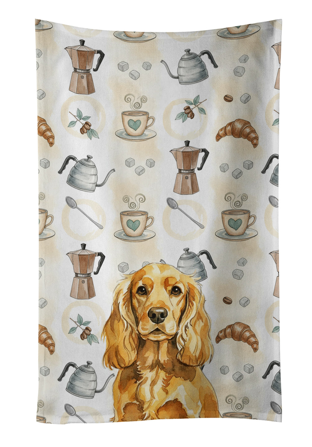 Caroline's Treasures Golden English Cocker Spaniel Coffee Bar Kitchen Towel