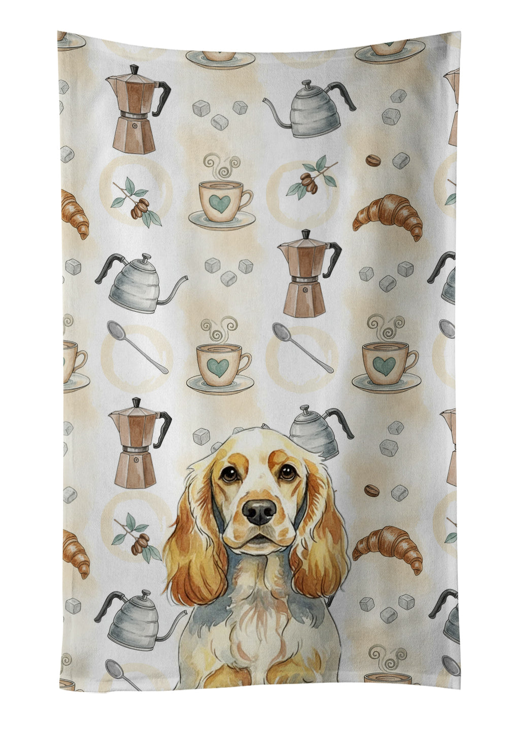 Caroline's Treasures Lemon Roan English Cocker Spaniel Coffee Bar Kitchen Towel