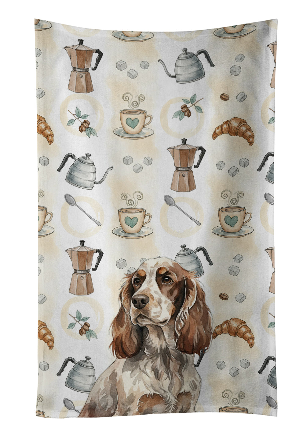 Caroline's Treasures Liver Roan English Cocker Spaniel Coffee Bar Kitchen Towel