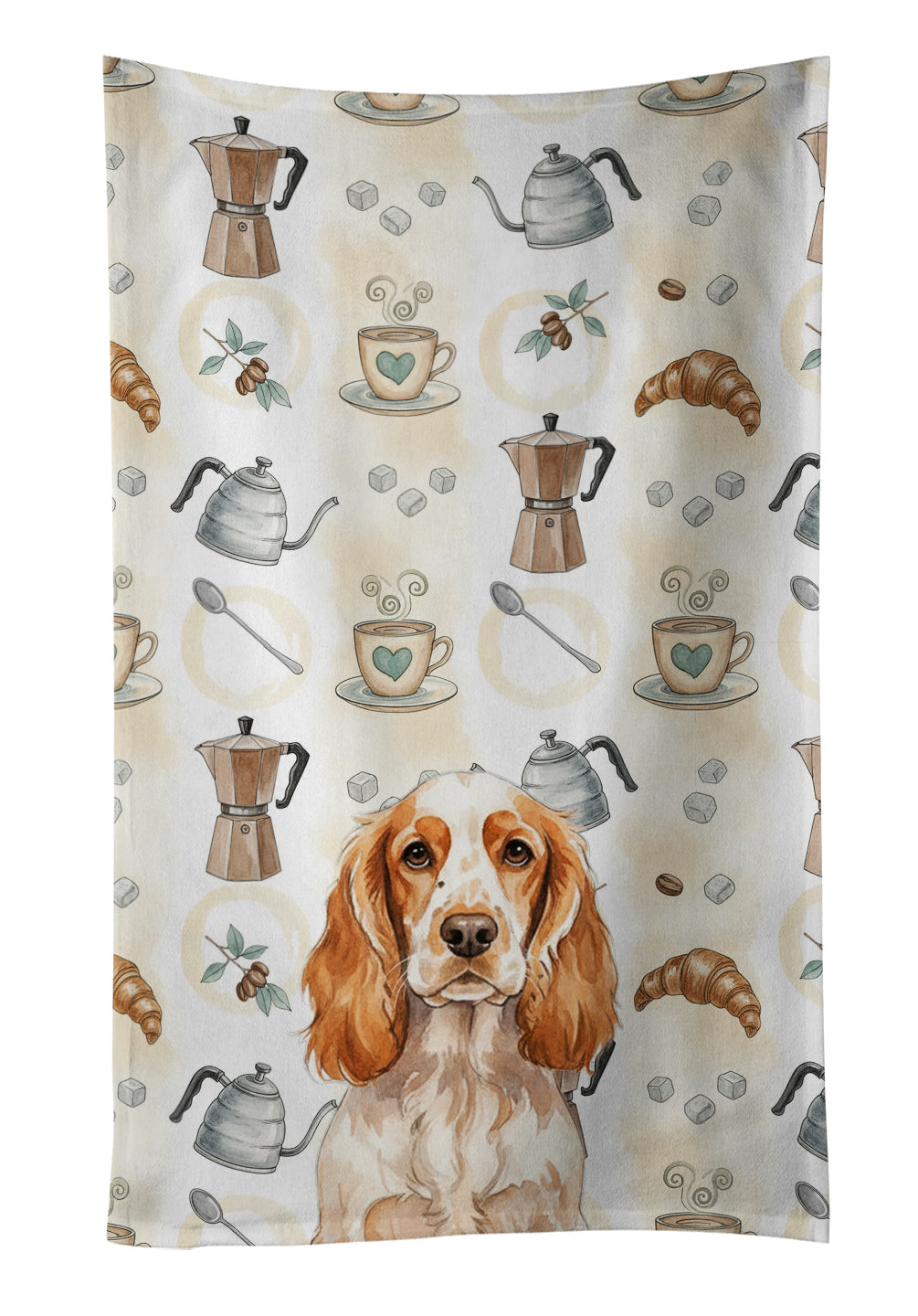 Caroline's Treasures Orange Roan English Cocker Spaniel Coffee Bar Kitchen Towel