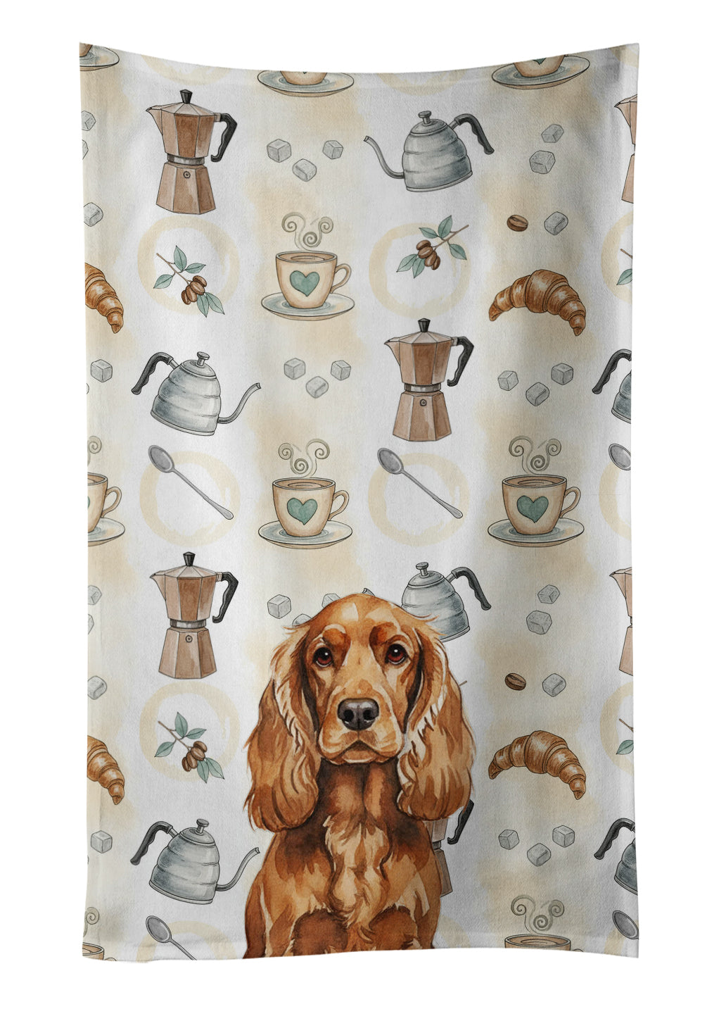 Caroline's Treasures Red English Cocker Spaniel Coffee Bar Kitchen Towel