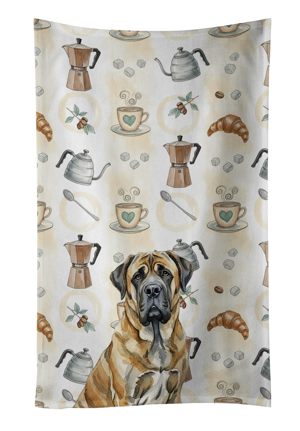 Caroline's Treasures Brindle English Mastiff Coffee Bar Kitchen Towel
