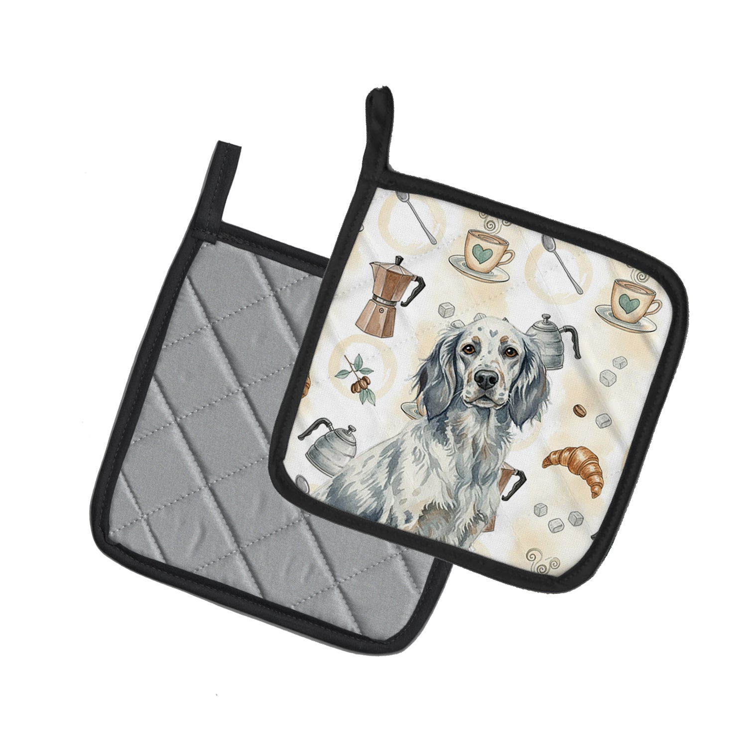 Caroline's Treasures Blue Belton English Setter Coffee Bar Pair of Pot Holders