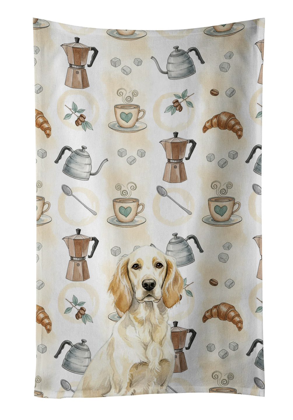 Caroline's Treasures Lemon Belton English Setter Coffee Bar Kitchen Towel