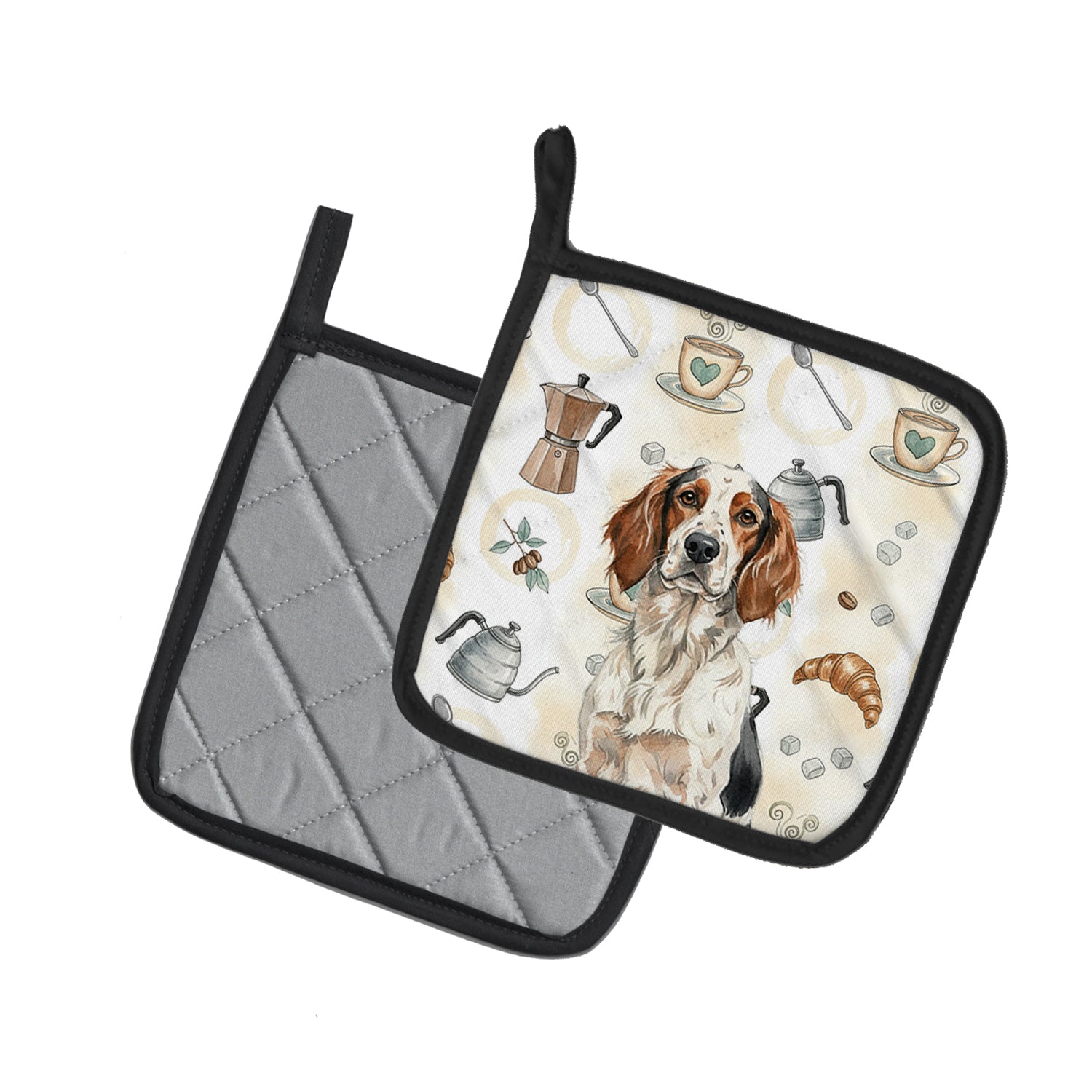 Caroline's Treasures Tricolor English Setter Coffee Bar Pair of Pot Holders