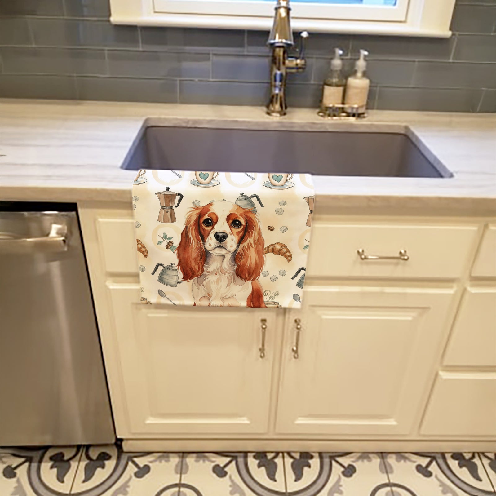 Caroline's Treasures Blenheim English Toy Spaniel Coffee Bar Kitchen Towel