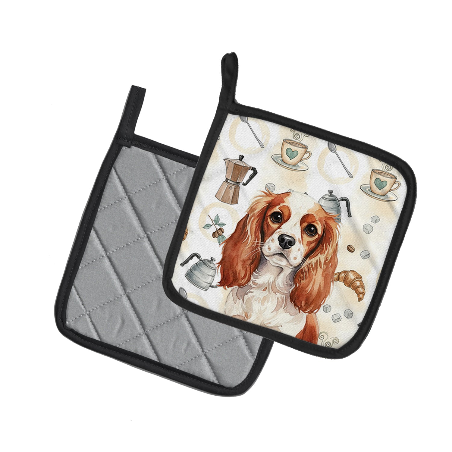 Caroline's Treasures Blenheim English Toy Spaniel Coffee Bar Pair of Pot Holders