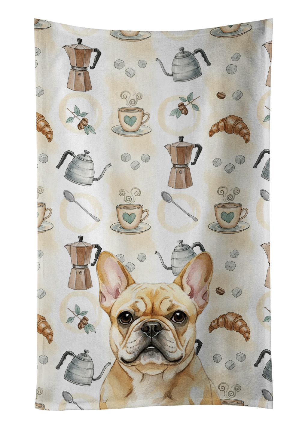 Caroline's Treasures Fawn French Bulldog Coffee Bar Kitchen Towel