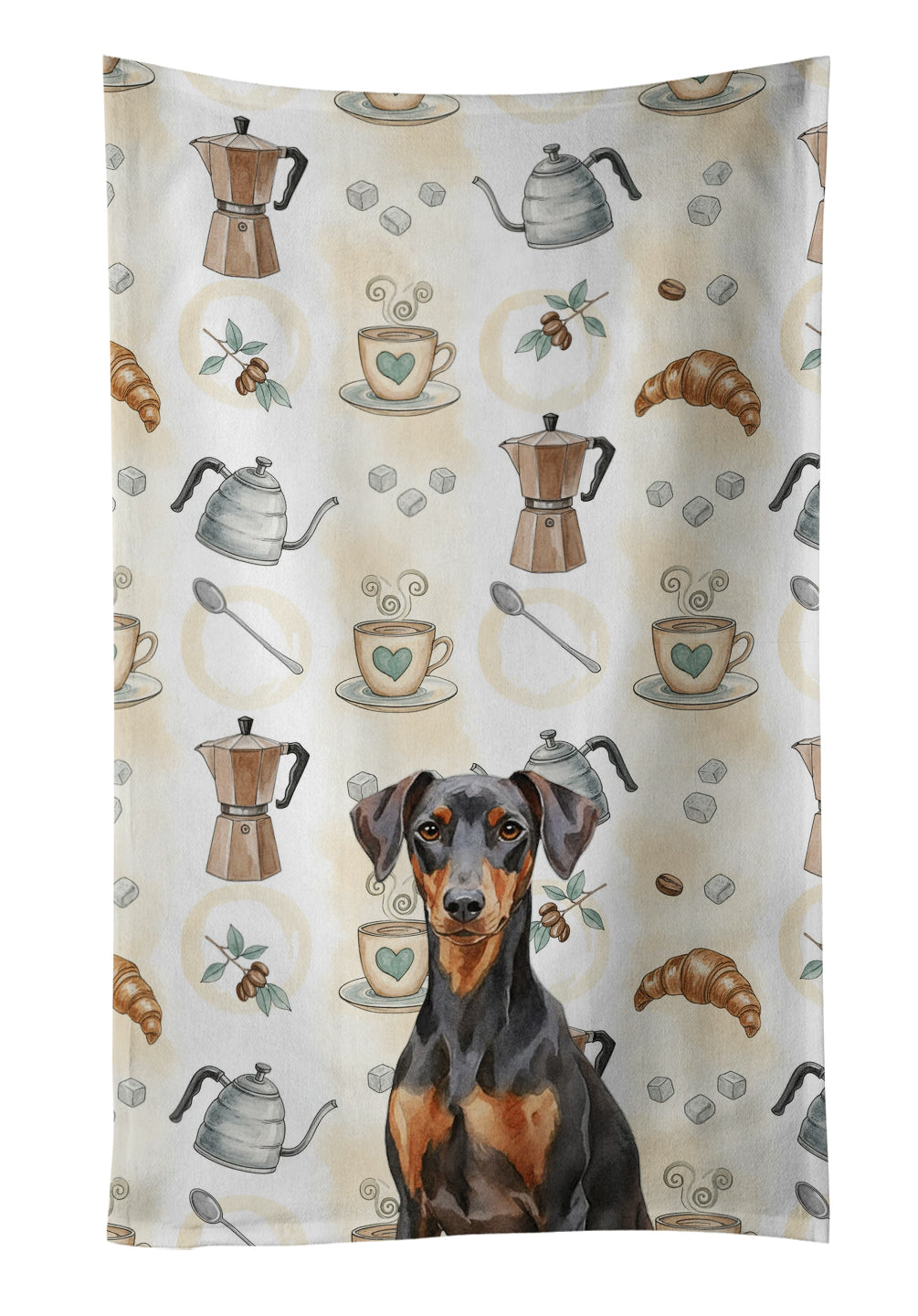 Caroline's Treasures German Pinscher Coffee Bar Kitchen Towel