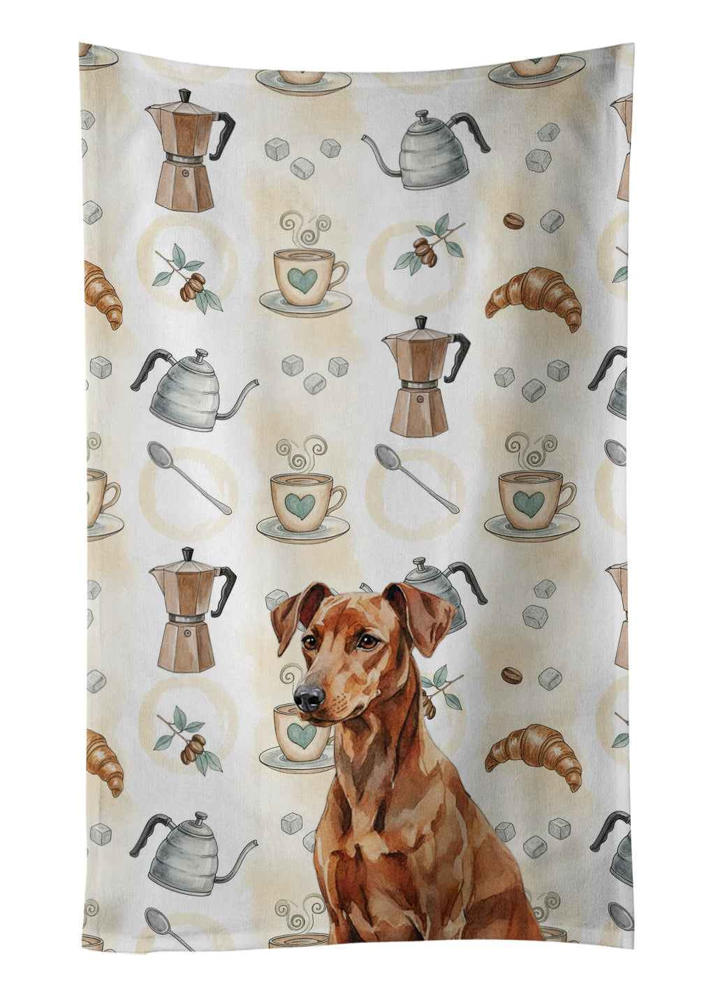 Caroline's Treasures Red German Pinscher Coffee Bar Kitchen Towel