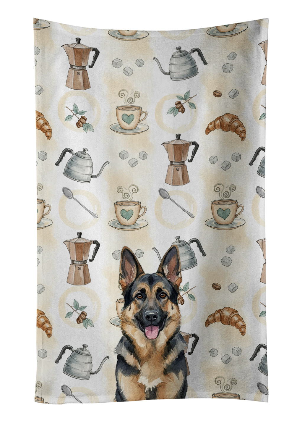 Caroline's Treasures German Shepherd Coffee Bar Kitchen Towel
