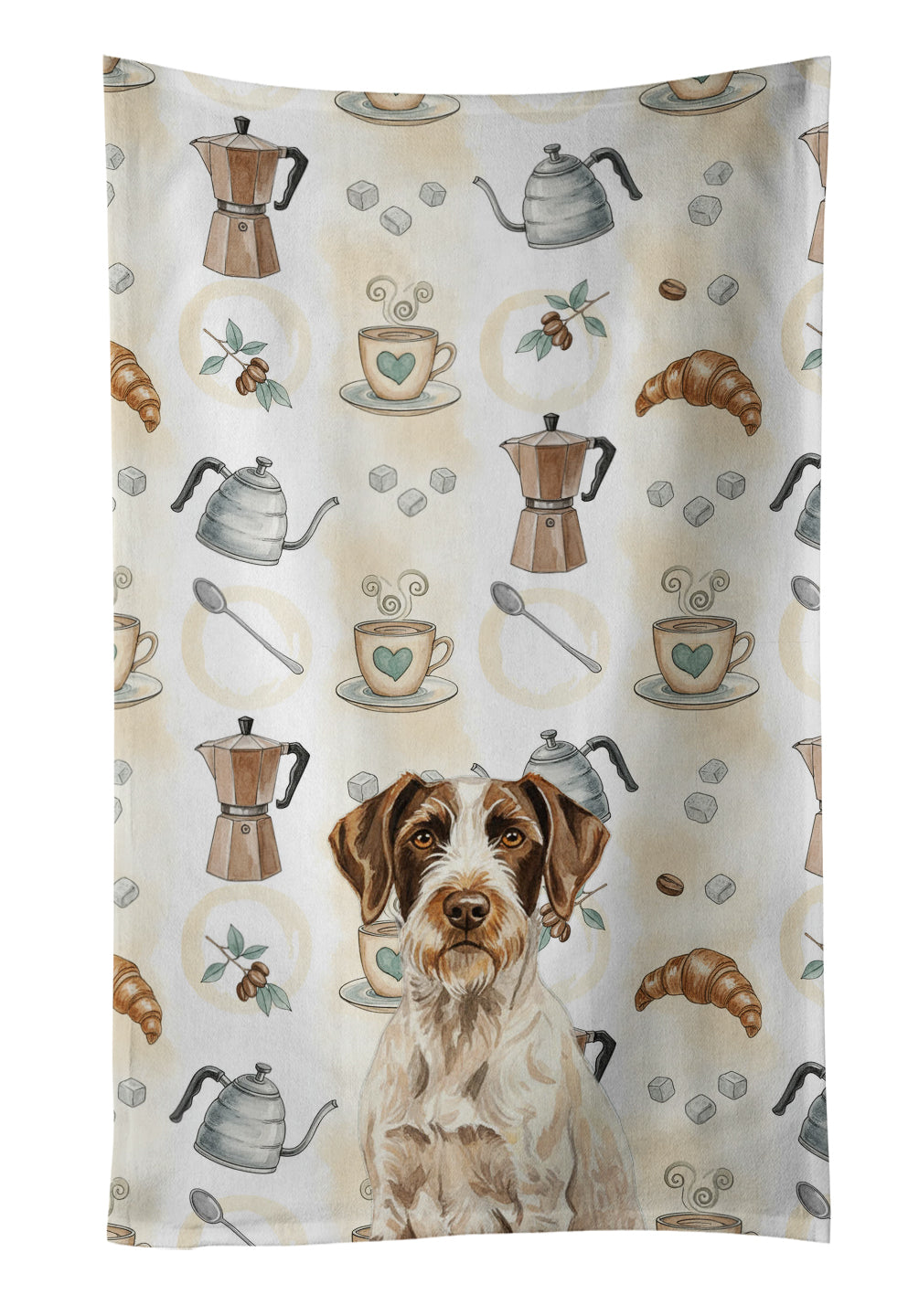 Caroline's Treasures Liver and White German Wirehaired Pointer Coffee Bar Kitchen Towel