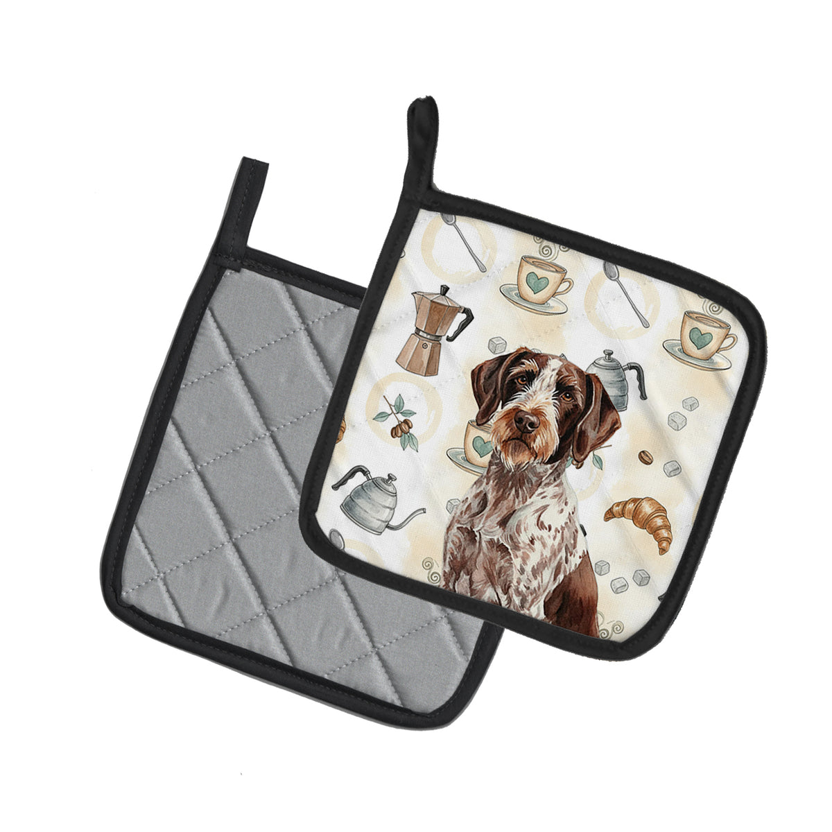 Caroline's Treasures Roan German Wirehaired Pointer Coffee Bar Pair of Pot Holders