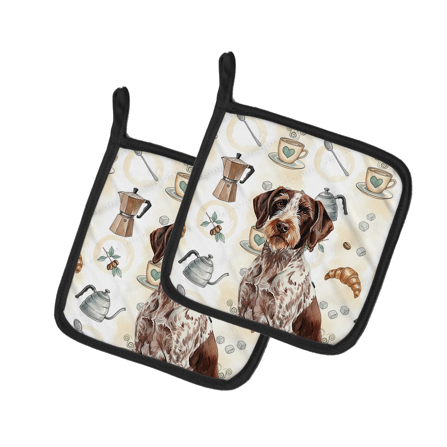 Caroline's Treasures Roan German Wirehaired Pointer Coffee Bar Pair of Pot Holders