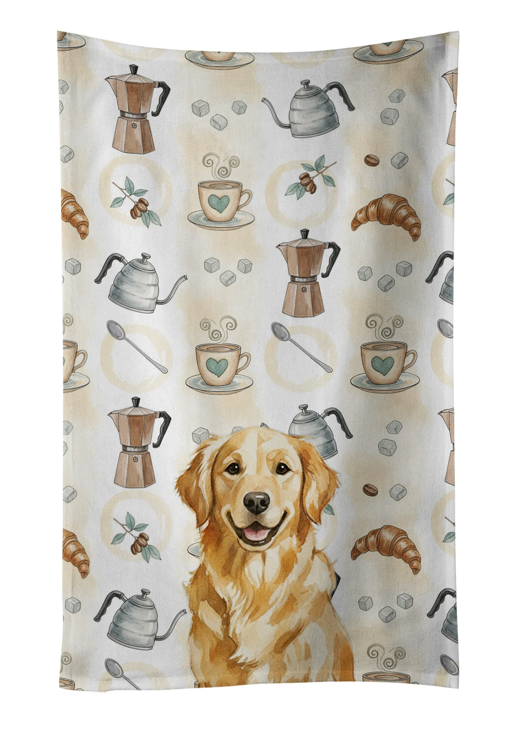 Caroline's Treasures Golden Retriever Coffee Bar Kitchen Towel