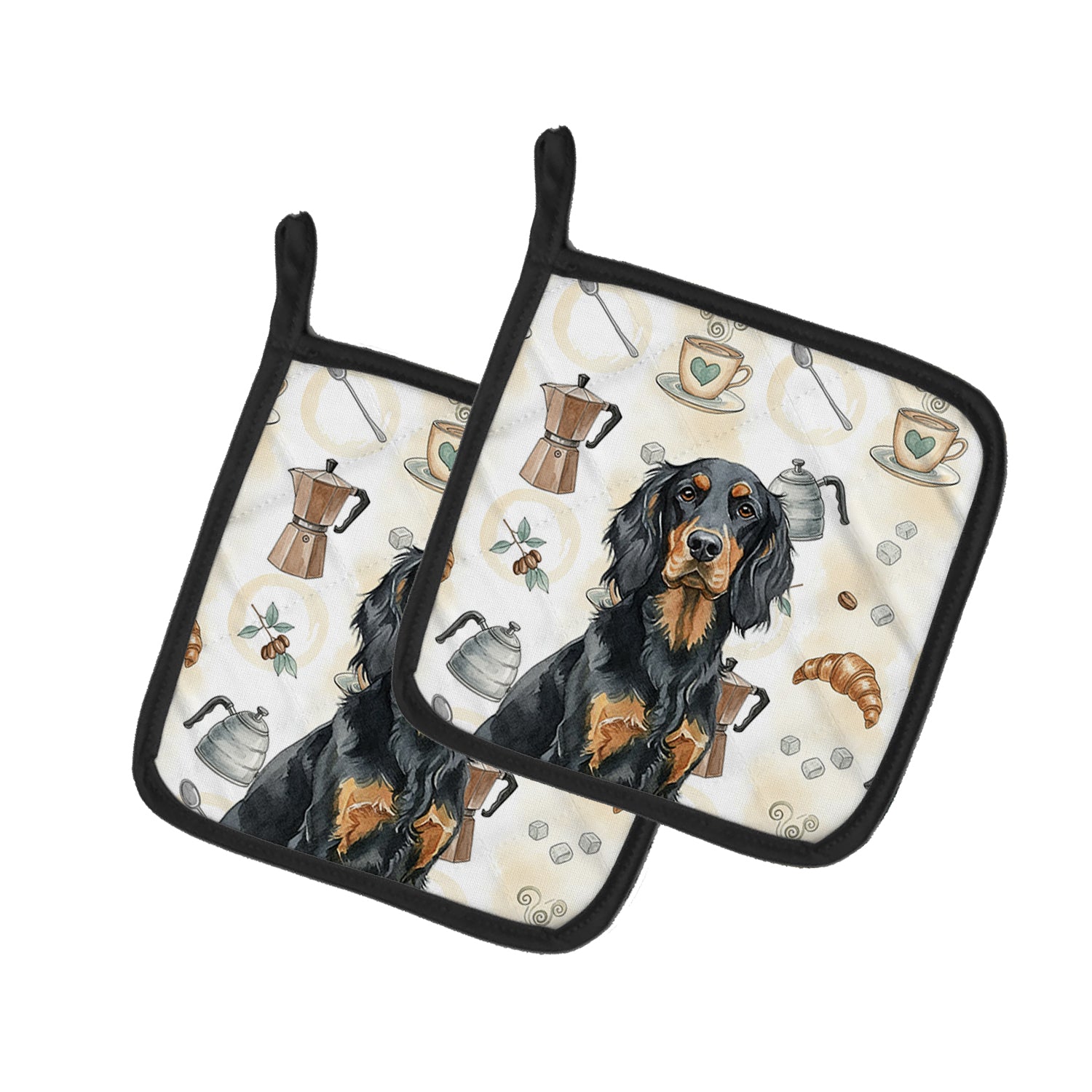 Caroline's Treasures Gordon Setter Coffee Bar Pair of Pot Holders