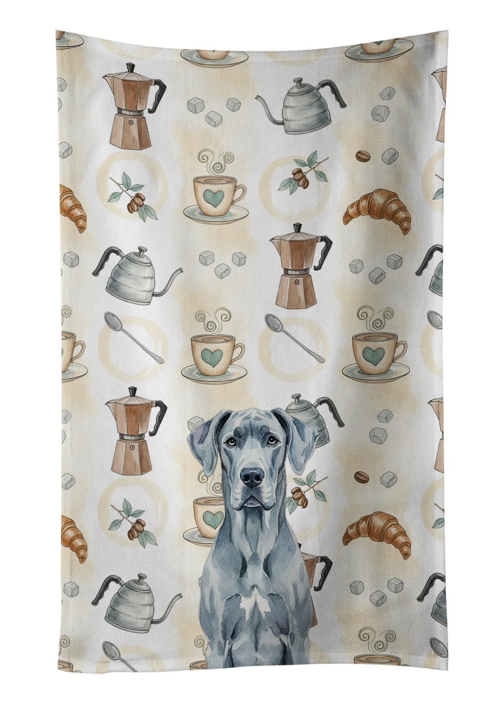 Caroline's Treasures Blue Great Dane Coffee Bar Kitchen Towel