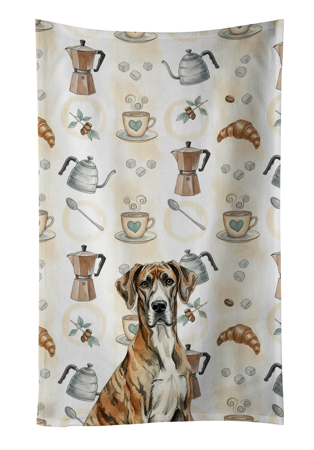 Caroline's Treasures Brindle Great Dane Coffee Bar Kitchen Towel
