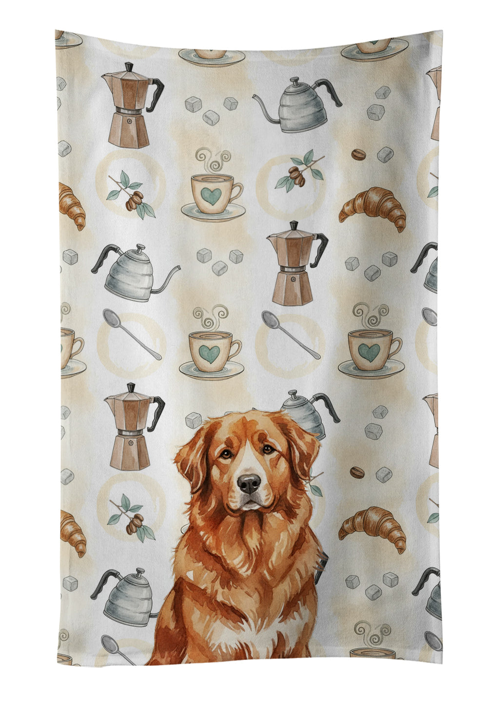 Caroline's Treasures Reddish Brown Great Pyrenees Coffee Bar Kitchen Towel